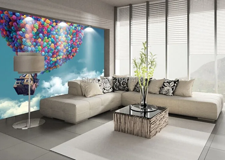 Большая фреска гостиная детская спальня диван фон Индивидуальные 3D фото обои голубое небо горячий воздух воздушный шар настенная бумага