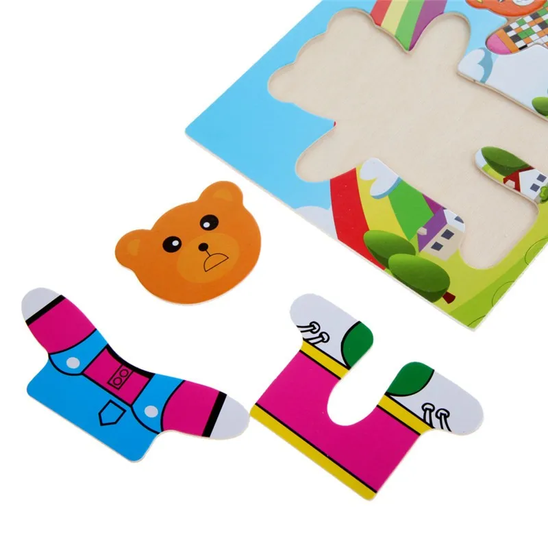 Набор деревянных головоломок детская развивающая игрушка медведь переодевания головоломки для детей деревянные игрушки, по оптовой цене