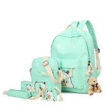 6 Sätze Mädchen Rucksack Frauen Studenten Schul Niedlich Obst Druck Leinwand Schulrucksäcke für Jugendliche Hochwertige Tasche
