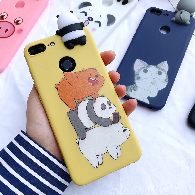 Y5 Y6 Y7 Prime 3D чехол для etui huawei Y7 Prime чехол Kawaii Медведь Единорог для Funda huawei Y5 Y6 Y7 Prime чехол - Цвет: 4