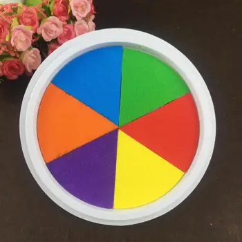 

Funny 6 Colors Ink Pad Stamp DIY Finger Painting Craft Cardmaking Large Round For Kids Learning Education Drawing Toys