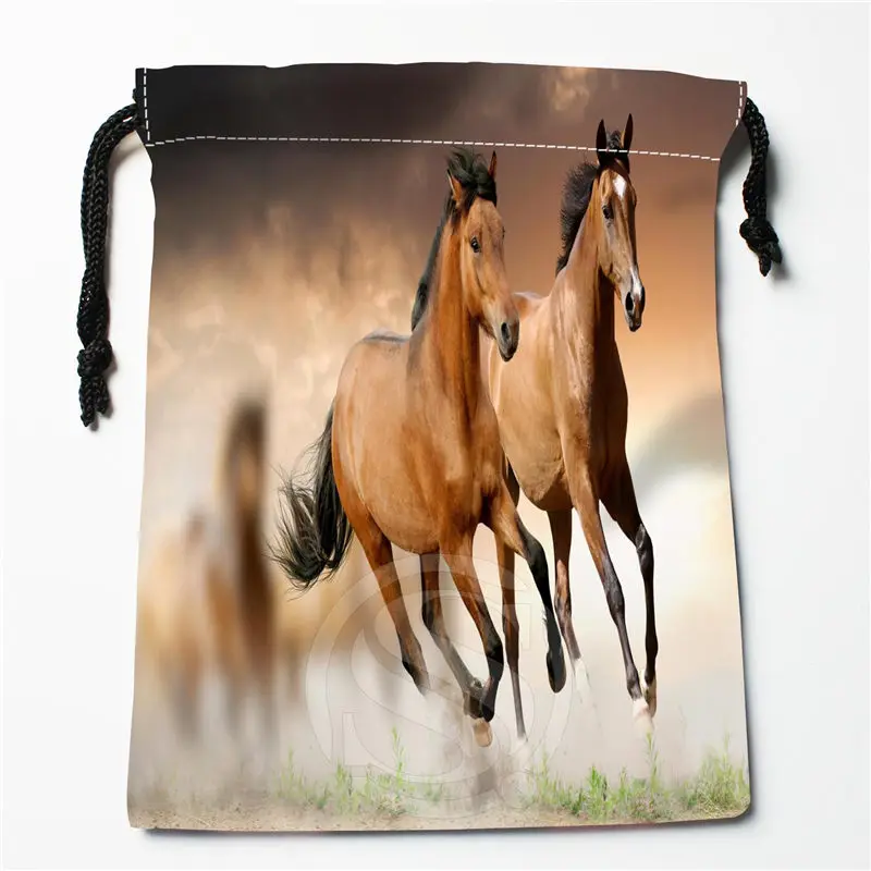 

New Arrive Handsome horse Custom Drawstring Bag Organizer Storage Bags Printed Receive Bag Compression Type Bags size 18X22cm