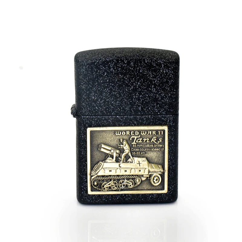 

Second World War Lighter Metal Kerosene Oil Gasoline Windproof Refillable Cigarette Retro Men Gadgets Gift