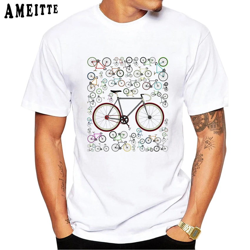 

Men's Funny Love Fixie Road Bikes Printed T Shirt Bicycle lovers Design Boy T-Shirt Summer Humor Men Tops Novelty O-neck Tees