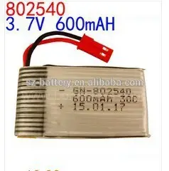 Дешевые батареи lipo 802540 полимерная литий-ионный аккумулятор 3,7 В 600 мАч 802540 липо
