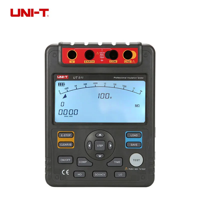 

UNI-T UT511 Digital Insulation Resistance Test Meter Megohmmeter Ohmmeter Voltmeter Auto Range 1000V LCD Backlight with TOOLBOX