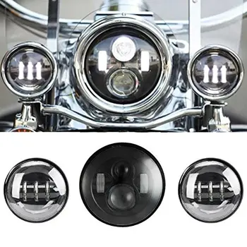 

1pcs X 7 inch Led Headlight with Hi/low beam 40W and 2pcs 4.5inch 30W led driving light for motor Motorcycle Bike