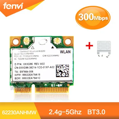 Двухдиапазонная 300 Мбит/с для Intel 62230ANHMW Advanced-N 6230 2,4G 5 ГГц WiFi+ BT3.0 Combo half Mini PCI-e Bluetooth беспроводная карта - Цвет: Intel 62230ANHMW