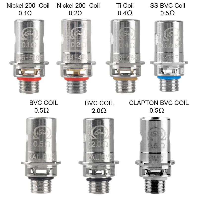 50 шт./лот Innokin iSub катушка Sub Ом ядро Ni200 Clapton BVC катушка, совместимая с vape Innokin Isub, ISub-g, A, S атомайзер катушка