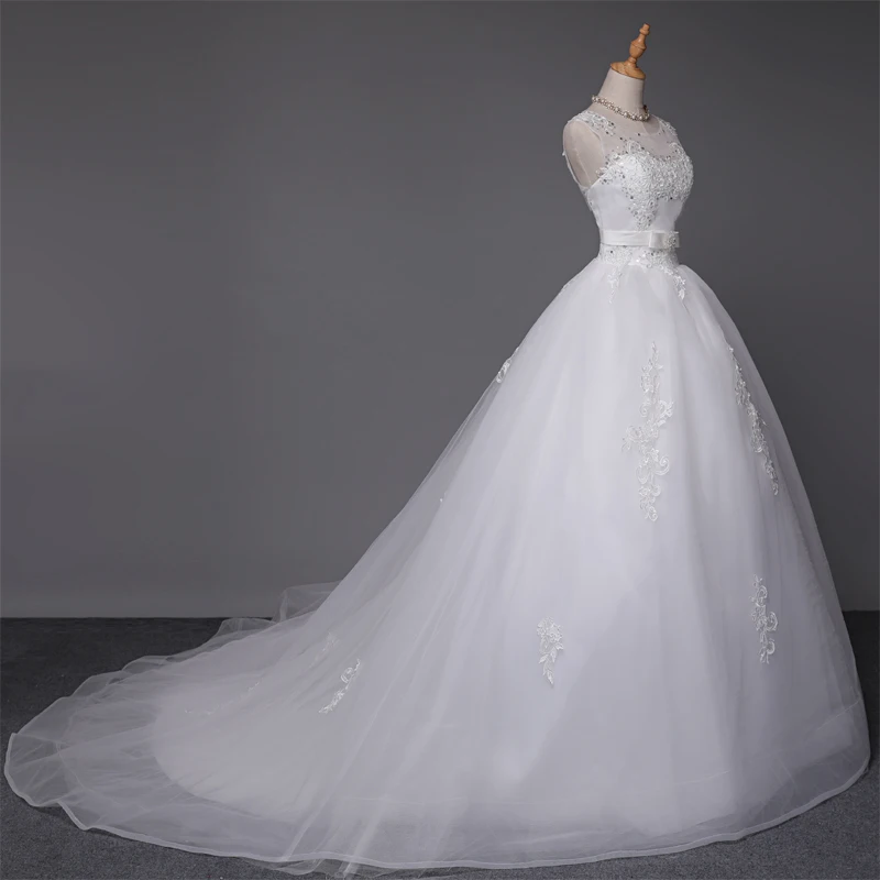 Fansmile высокое качество винтажное свадебное платье на шнуровке длинный шлейф Vestido de Novia индивидуальные размера плюс свадебные платья FSM-006T