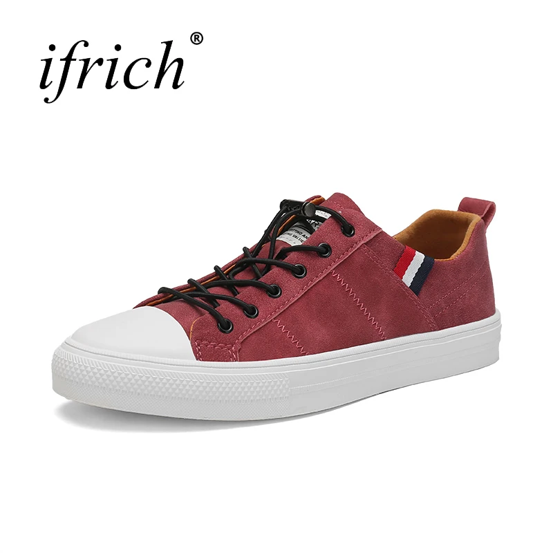 

Ifrich Super Cool Flat Fashion Sneakers Black Wine Male Designer Footwear Cheap Men Leather Causal Shoes Comfortable Men