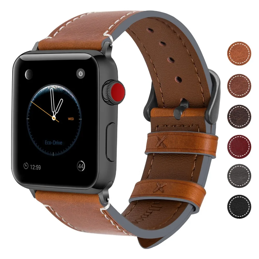 Ремешок кожаный для Apple Watch Band 44 мм 40 42 38 аксессуары Series 1/2/3/4/5|Ремешки часов| |