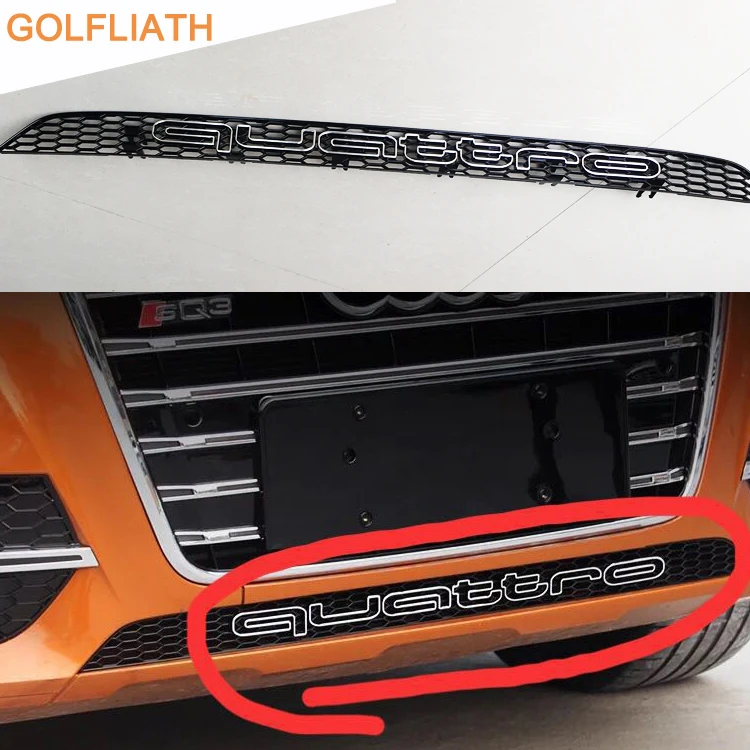 

GOLFLIATH RSQ3/RSQ5 black quattro mesh grille facelift grill front bumper lower grills for Audi Q3/Q5 2013-2015 non Sline