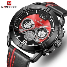 Мужские часы NAVIFORCE, роскошный бренд, модные спортивные кварцевые часы, мужские часы с кожаным календарем, водонепроницаемые часы для мужчин, Relogio Masculino