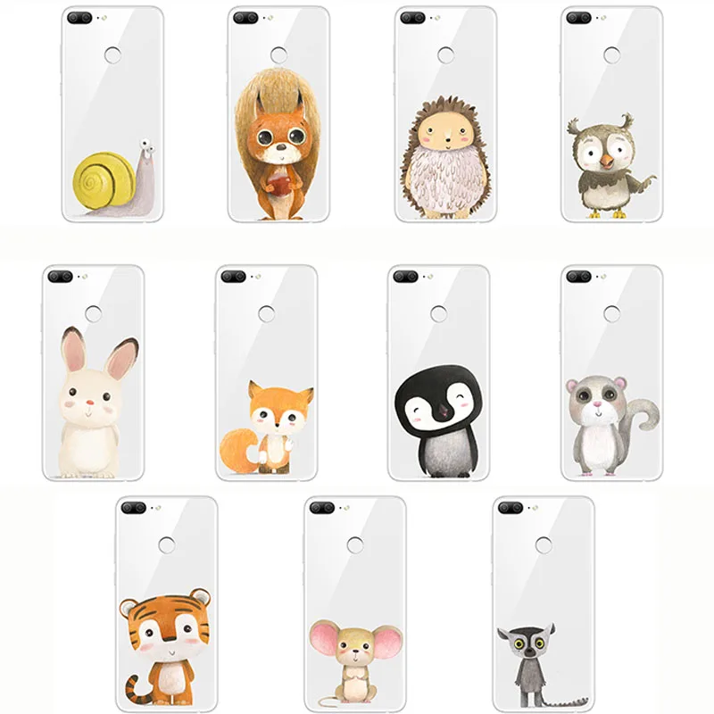 

phone cases cute zebra penguin Bear fox Koalas lion bird panda tiger rabbit Hedgehog animal cover for huawei Honor 8 9 10 lite