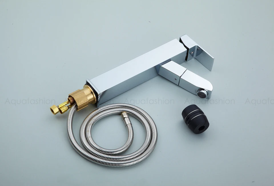Polished Chrome Bathroom Faucet Pull Out Spray Basin Mixer Single Handle Basin Faucet  (8)