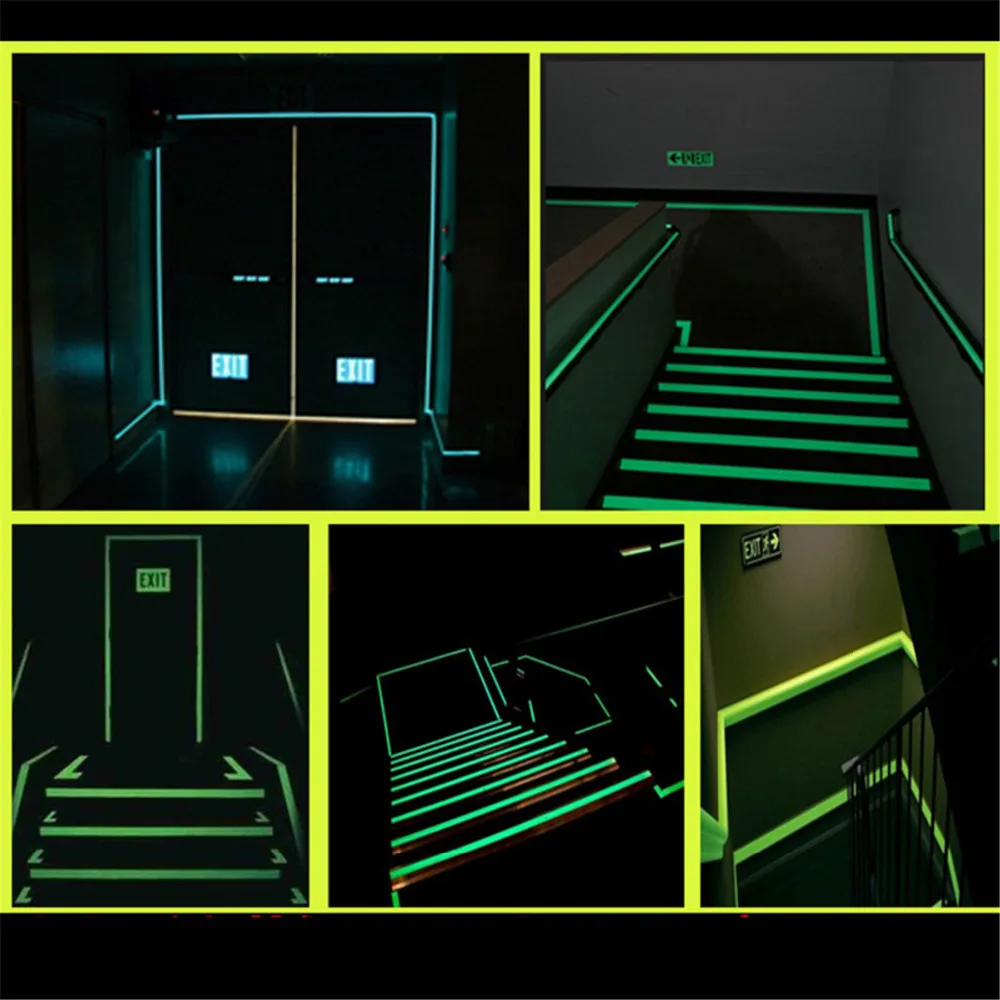 

Luminous Tape Self-adhesive Photoluminescent Night Vision Glow In Dark Wall Sticker Safety For Warning Security Stage Decoration