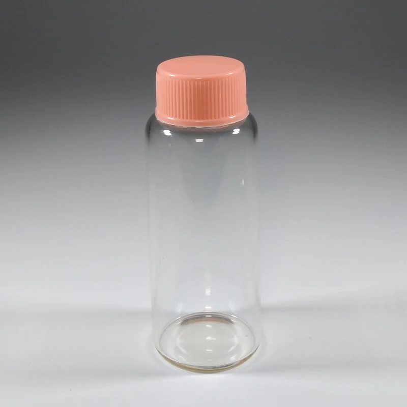 30 шт./партия 25 мл бутылка с пластиковой крышкой 27*70 мм розовая Крышка с резьбой прозрачные милые стеклянные баночки для крема украшения