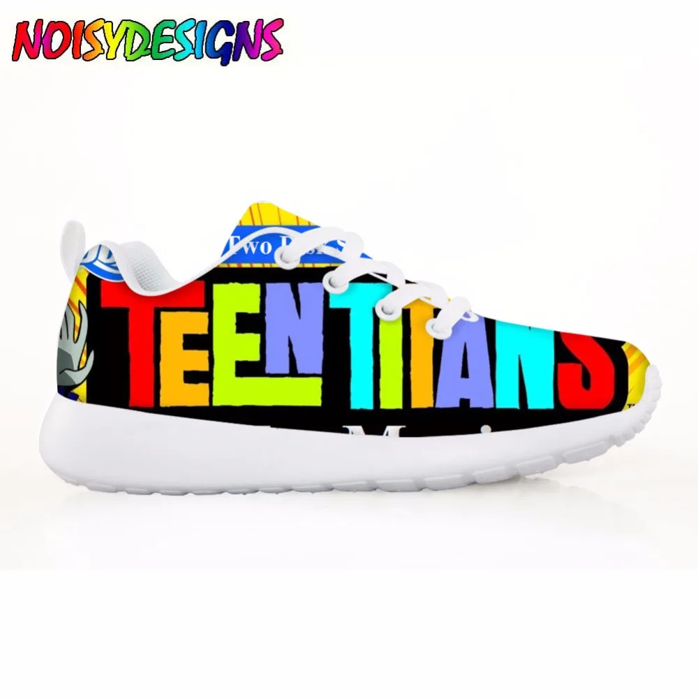 Teen Titans Go Pattern Flats Shoes Kids Casual Comfortable Mesh Shoes for Children Girls Boys Titans Go Sneakers Light Weight