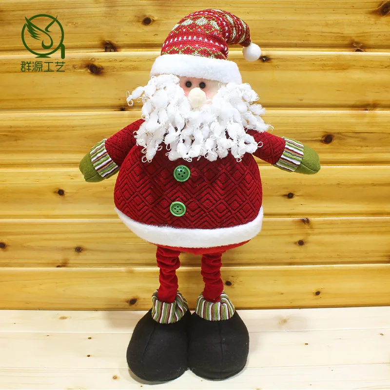 

1PC Christmas Big Snowman Santa Claus Doll with Telescopic Rod Cloth Red Hat Winter Christmas Gift for Kids Kids 70*28cm