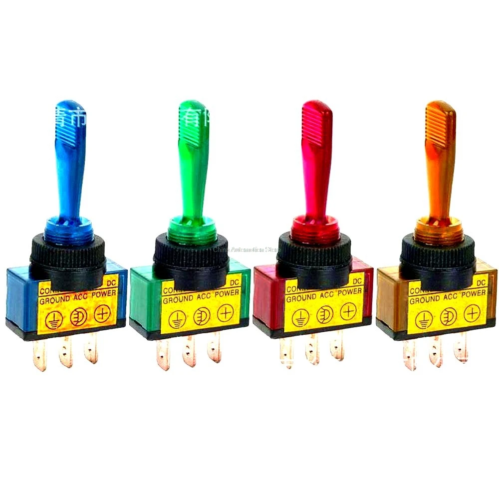 

Automotive Toggle Switch 3 Pin ON-OFF with lamp DC 12V 20A