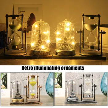

2019 New Hot Vintage Sand Glass LED Light Tower Table Lamp Home Decorations Ornaments LO88