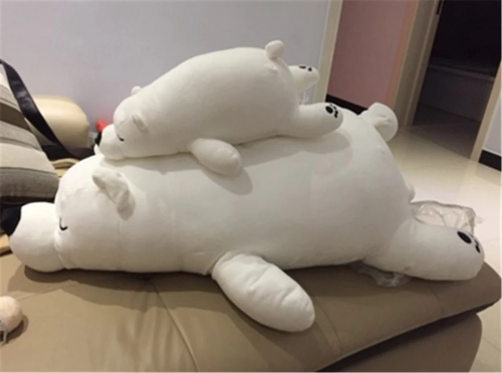 cuddly soft polar bear plush toy soft fluffy stuffed lying white bears pillow doll4