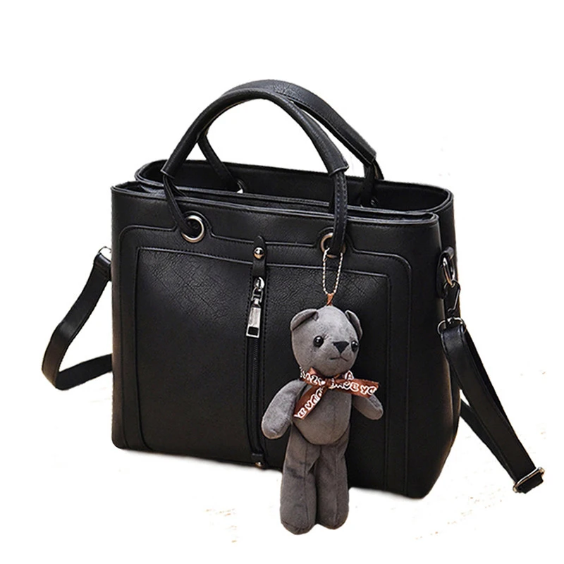Trendy Front Center Zipper Ornament Women font b Handbag b font Gorgeous Classy Large Hand Bag