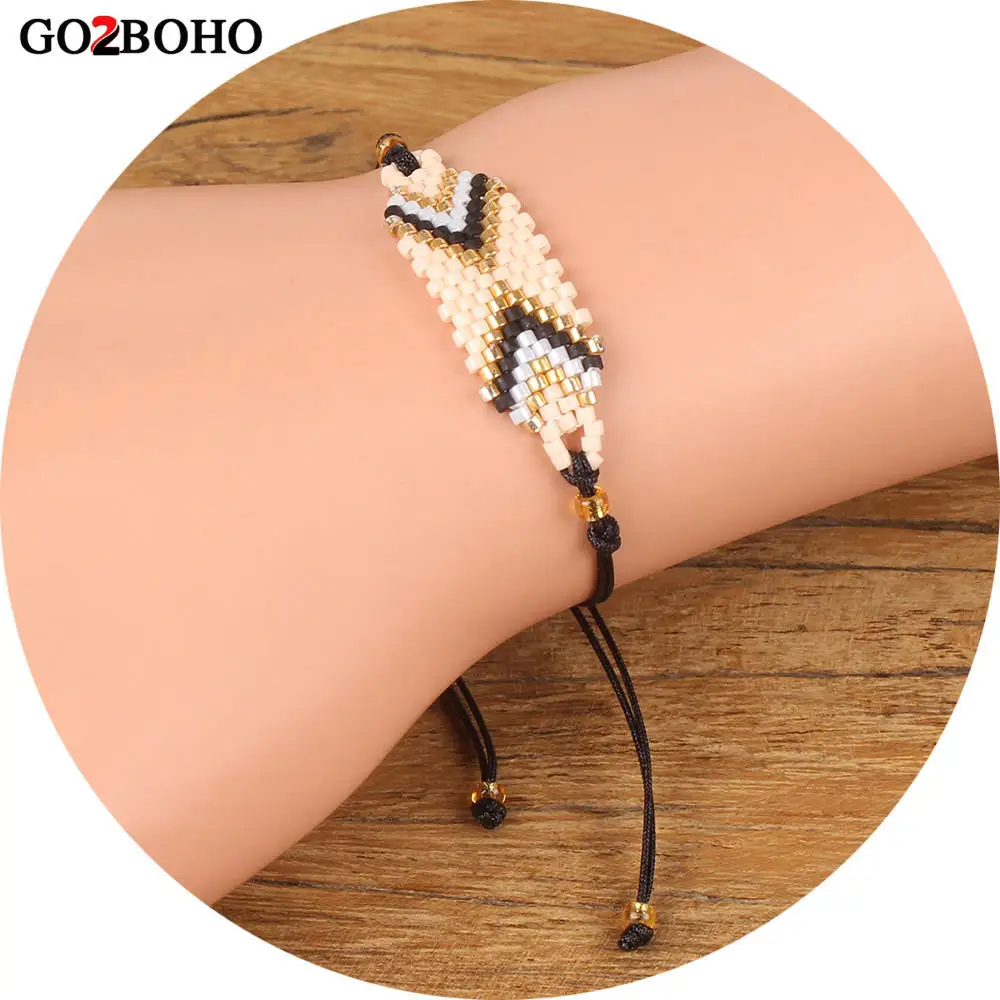 

Go2boho Dropshipping Charm Bracelet MIYUKI Seed Beads Delicas Rope Bracelets Women Jewelry Her Gifts Beadwork Handmade Woven