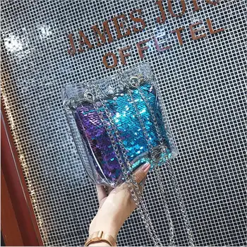 

Hot! 2018 Women Messenger Bags Fashion Mini Bag With Chain Women Shoulder Bags handbag Jelly bag with Spangles ladies party.....