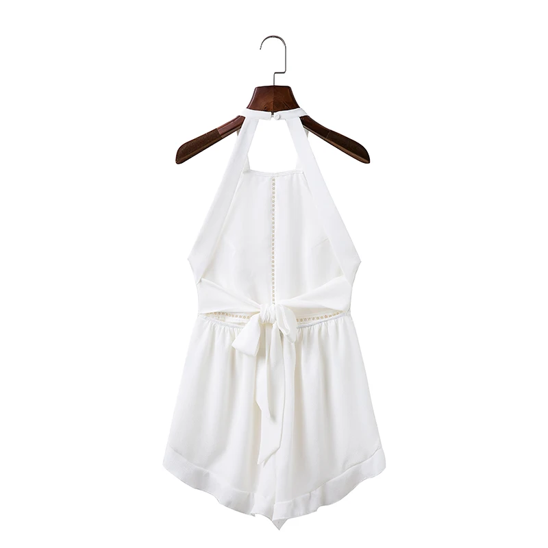 Фото Nvzhuren белые пикантные выдалбливают Playsuit женщина с открытыми плечами Холтер Nvzhuren белые пикантные выдалбливают Playsuit женщина с открытыми плечами Холтер