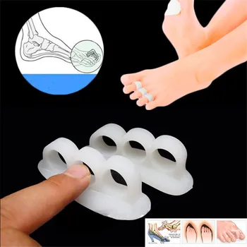 

New 2Pcs Silicone Gel Bunion Splint Toe Separator Overlapping Spreader Protection Corrector Foot Massager Foot Care Tool