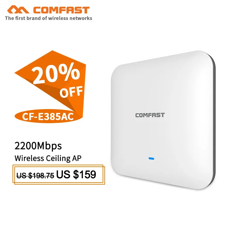 

COMFAST CF-E385AC 500mW 2200Mbps Gigabit Dual band wifi Router WAVE2 Wireless Ceiling AP Access Point Repeater ddwrt for airport