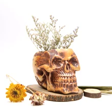 silicone concrete mold 3d vase molds cement flower pots Skull Round flowerpot multi-meat flower planter mold home decorations
