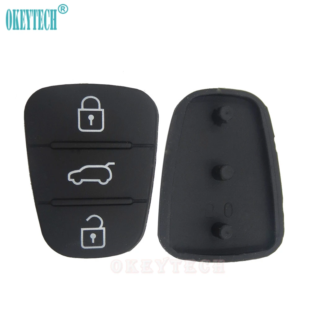 OkeyTech 50pcs lot High Quality 3 Button Car Remote Key Rubber Case Button Pad For Hyundai