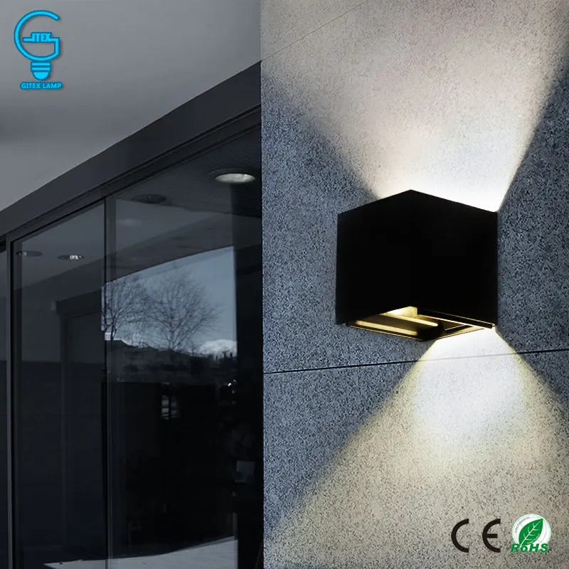Outdoor LED Wall Light Waterproof Porch Wall Lamp 10W 90-260V Adjustable Sconce Lamp Up and Down For Corridor Garden Lighting