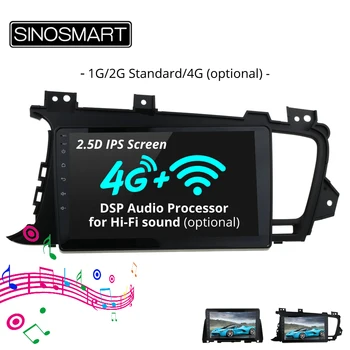 

SINOSMART 2.5D IPS/QLED Screen 1G/2G Car Audio GPS Navigation Player for Kia K5 Optima 2011-2017 32EQ DSP, 4G RAM Optional