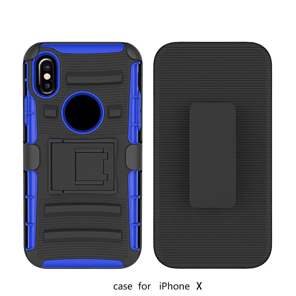 

8pcs Armor Case Back Clip Holder Rugged Shell Case For iPhone X