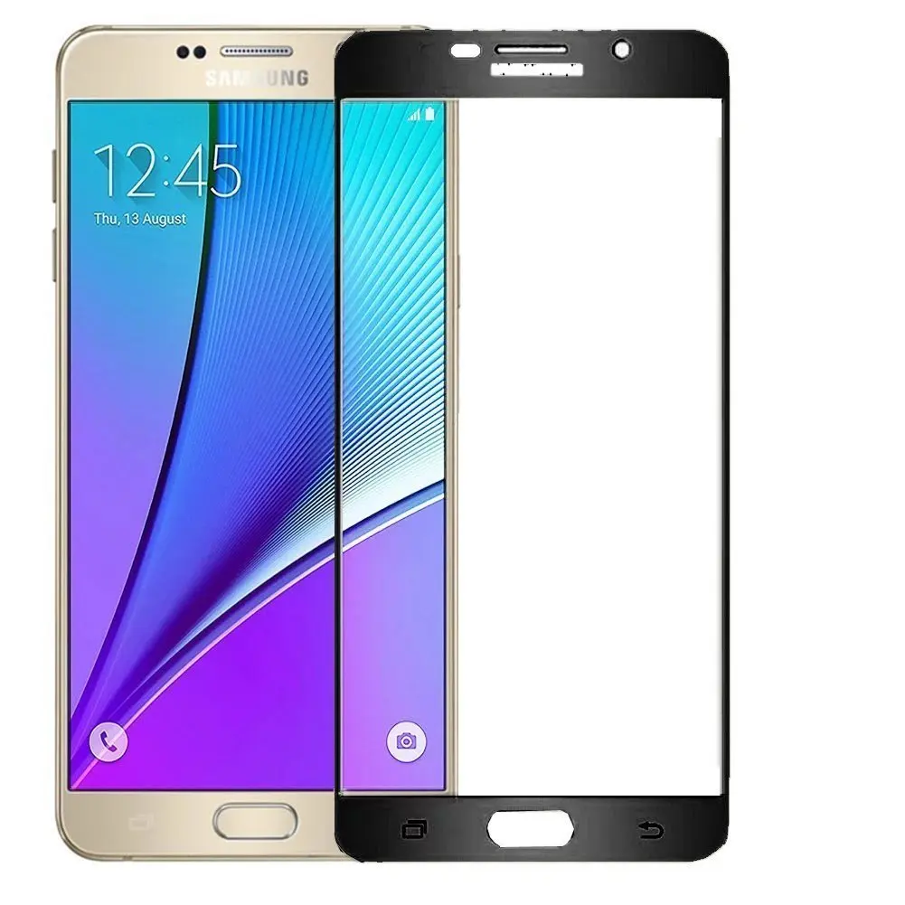 Полный охват шелковое печатное Экран протектор Закаленное Стекло для samsung Galaxy S6 S5 S4 A7 710 A5 510 Note 5 4 3 C7 C5 пленка