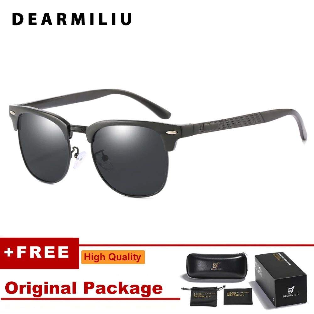 DEARMILIU брендовые дизайнерские поляризационные солнцезащитные очки для мужчин/женщин алюминиевые-магниевые лучи солнцезащитные очки классические ретро очки для улицы - Цвет линз: Black Grey 2