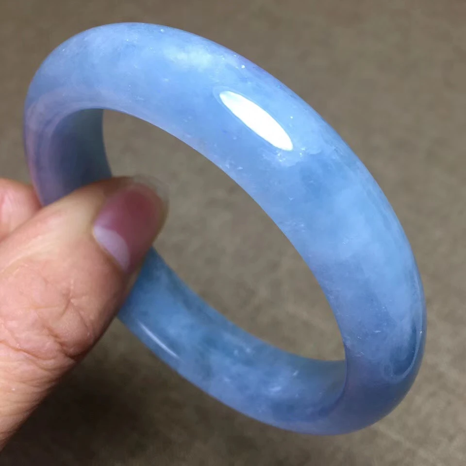 

Top Quality Natural Blue Aquamarine Brazil Crystal Woman Bangle Bracelet 53mm 54mm 55mm 56mm 57mm 58mm 59mm 60mm AAAAA