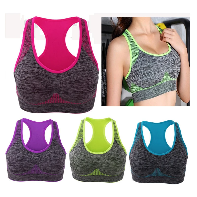 

Sport Bra Women Breathable Mesh Shockproof Padded Athletic Gym Running Seamless Fitness Yoga Vest Sport Bra Tops fit 60-120 bust