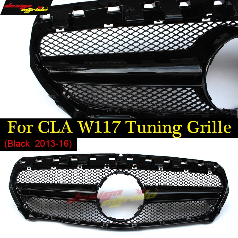 Передняя решетка для гриля Mercedes CLA W117 C117 X117 A45 Style ABS Gloss Black CLA180CLA200 CLA250 Прямая замена