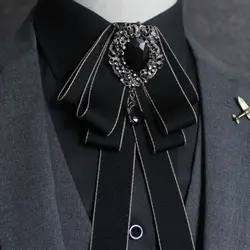 Новая Англия прилив ручной работы Мужская рубашка галстук бабочка мода Мужская платье черный алмаз Галстук бабочка
