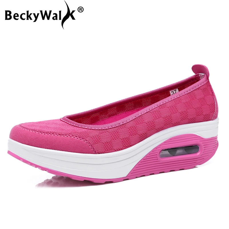

Summer Women Shoes Breathable Mesh Female Flats Slip On Loafers Shoes Woman Casual Thick Soles Platform Women Sneakers WSH3277