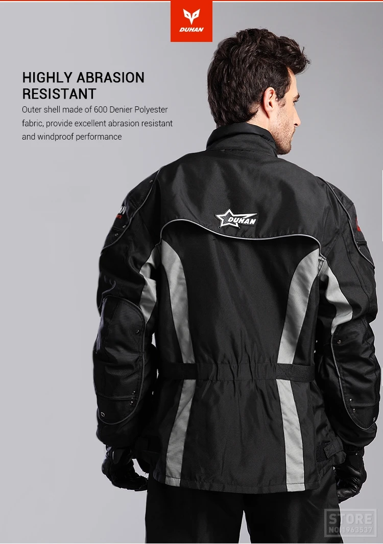 DUHAN мотоциклетная куртка Мужская ветрозащитная куртка для мотокросса осенне-зимняя хлопковая подкладка мотоциклетная куртка защитное снаряжение