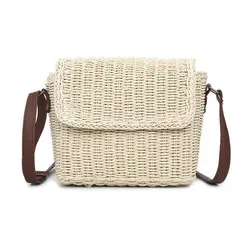 Через плечо с одной лямкой сумка женская плетеная солома сумка большой вместимости Летняя Пляжная сумка PO66