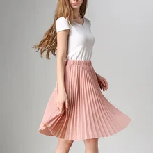 Женская плиссированная шифоновая юбка в винтажном стиле с завышенной талией, юбки-пачки для женщин s Saia Midi Rokken, летняя стильная юбка Jupe Femme