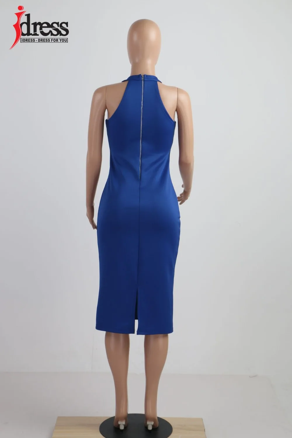 IDress Women's Vestidos Bandage Dress Cotton 2017 Summer Zipper Back Knee Length Midi Bodycon Dress Dinner Sexy Party Dresses (1)