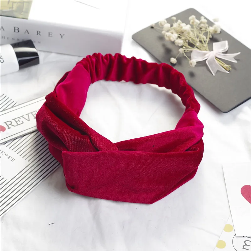 

2017Hot Elastic Thick Fabric Winter Models the artificial rabbit fur Head Wrap Tie Hairband Headwear for Women Stretch Headbands